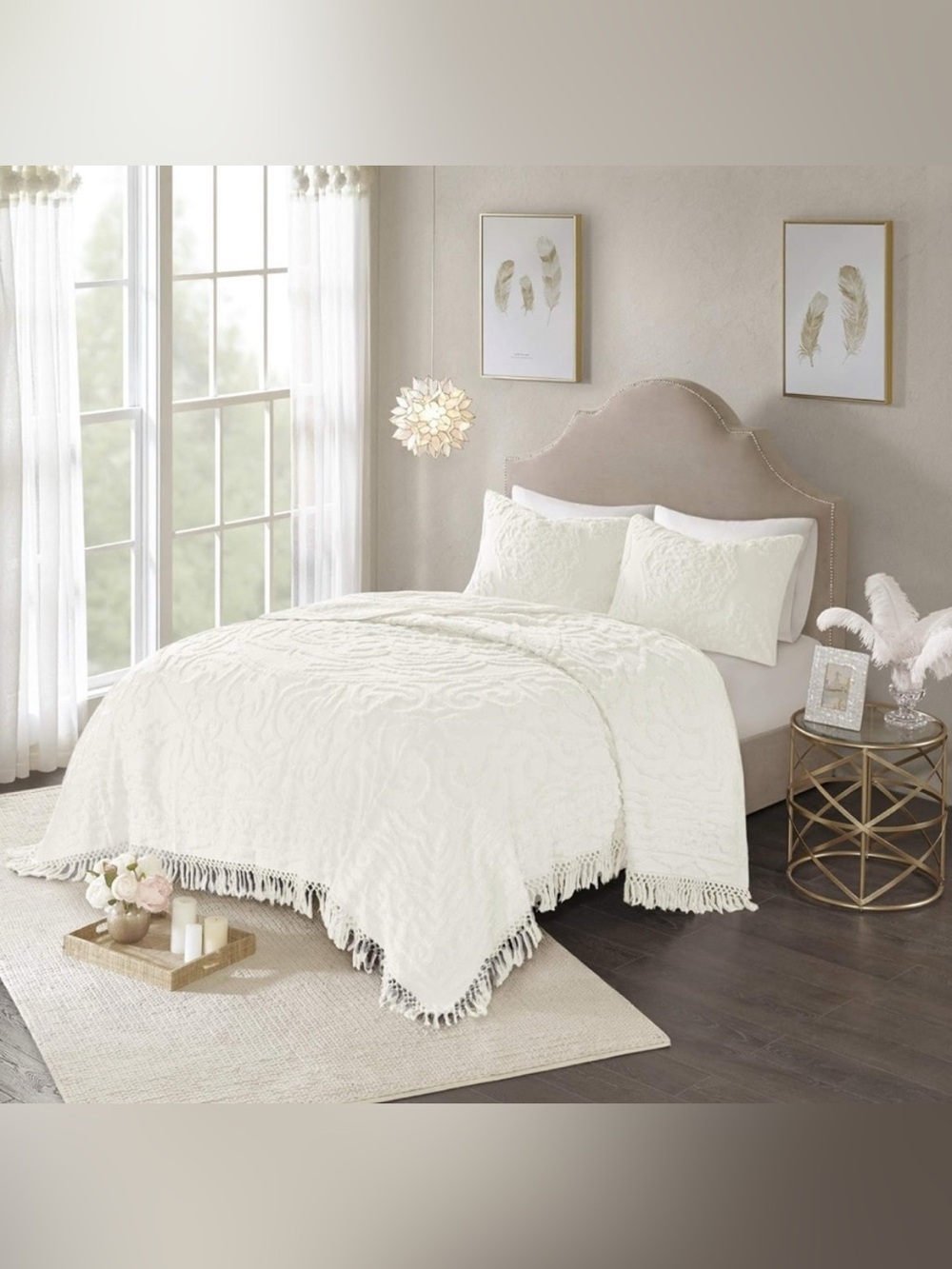 Madison Park Lightweight Cotton ShabbyChic Boho Medallion Sham Oversized Queen